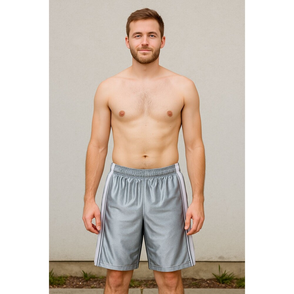 Tek Gear Vintage Dazzle Basketball Shorts Silky Shiny Silver Medium